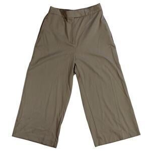 Zara Join Life Khaki High Rise Cropped Wide Leg Trousers Women's M